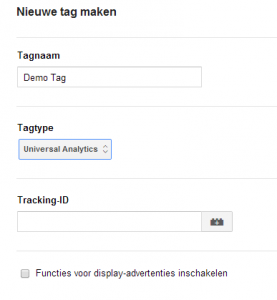 Google Tag Manager TrackingID