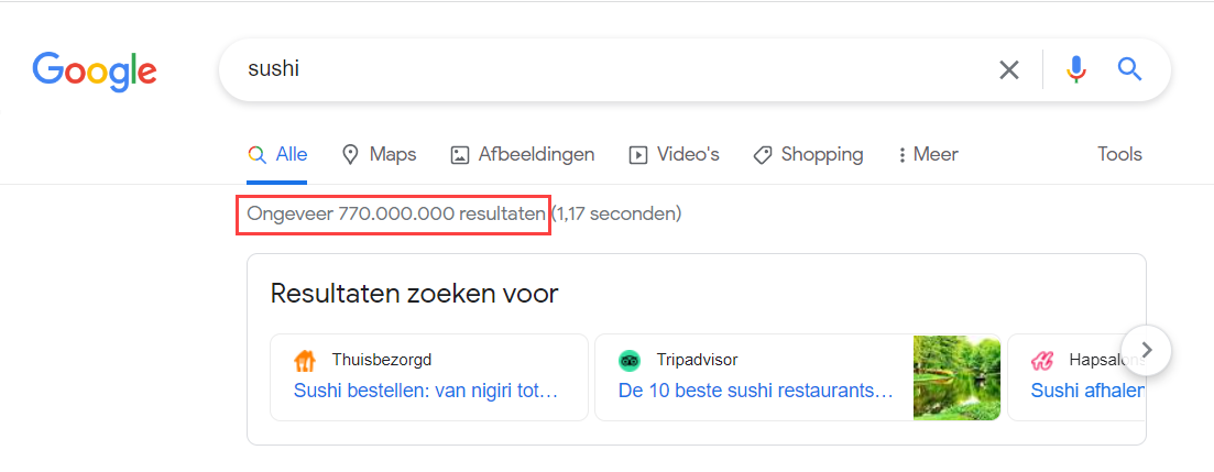 Sushi-resultaten-Google