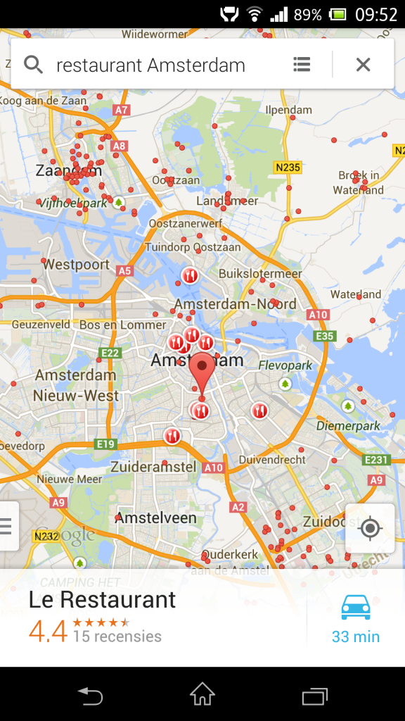 Zoeken met Google Maps voor smartphones