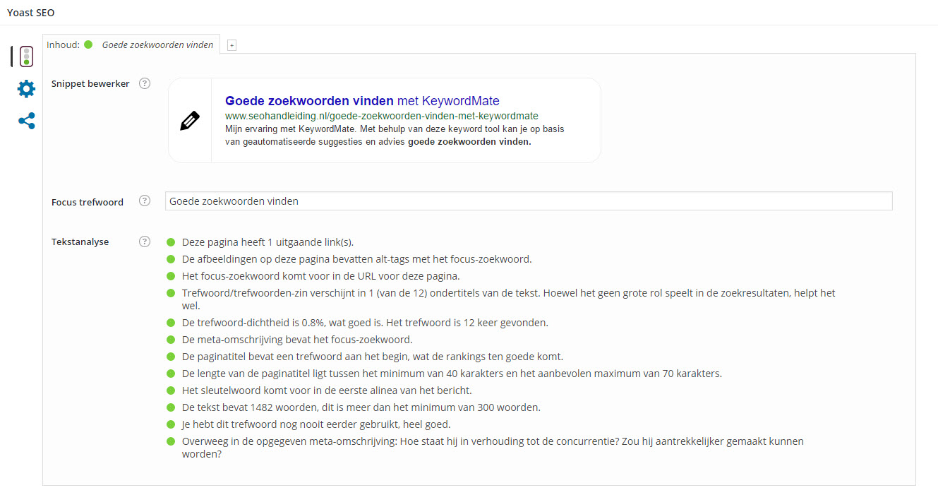 Yoast onpage optimalisatie